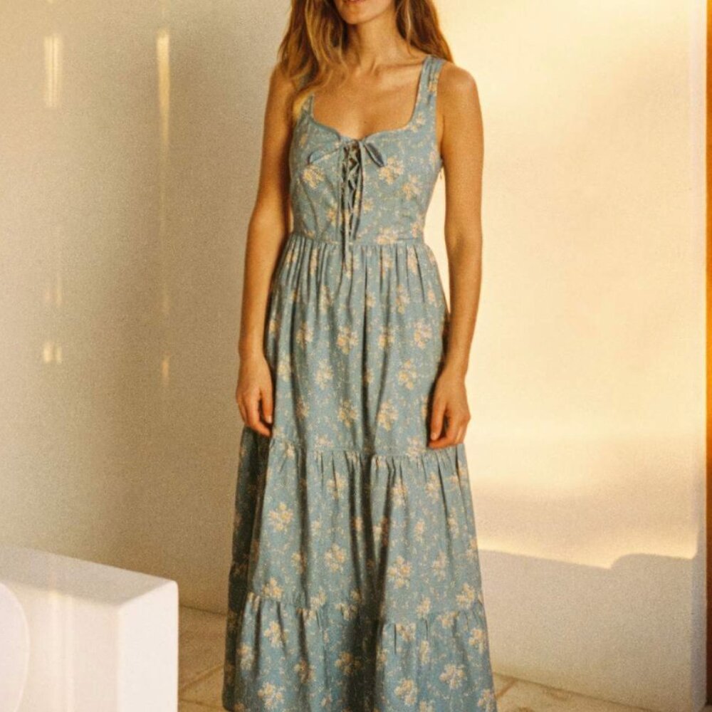 Christy Dawn Adele Dress, Blue Spruce Bouquet